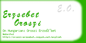 erzsebet oroszi business card